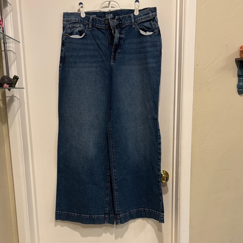 a.n.a Women's Wide Leg Jeans in Deep Blue Wash